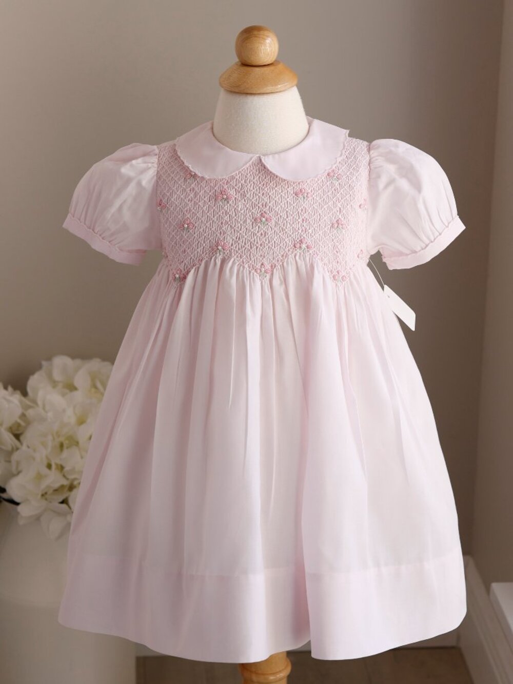 Smocked Dress Pink Embroidery Feltman Brothers Size 18M Spring Portraits